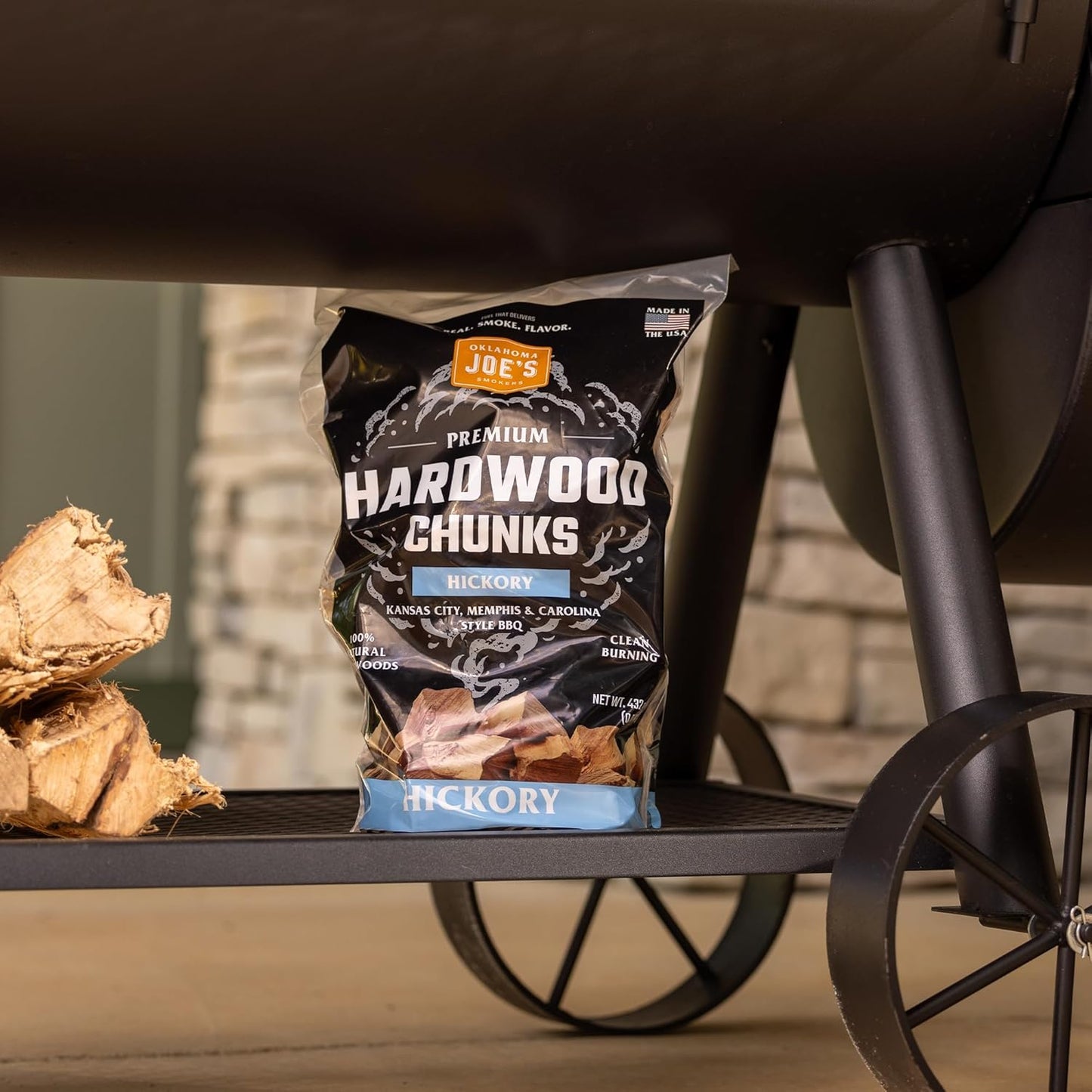 Oklahoma Joe's Hickory Wood Chunks, 432 cu in Bag - 3947292R04