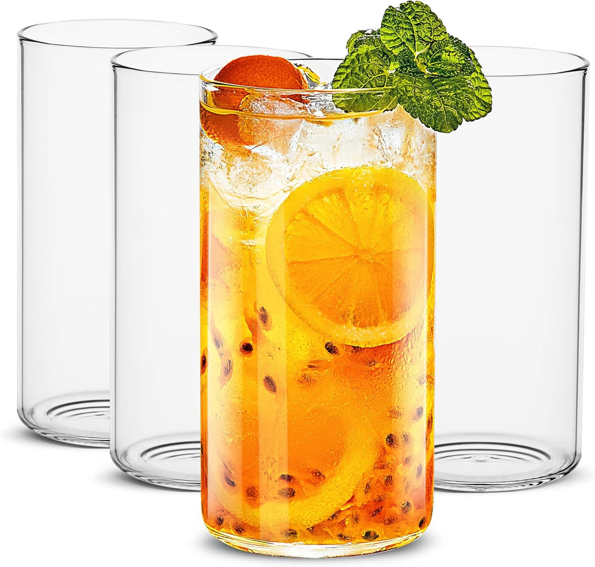 LUXU Drinking Glasses 19 oz, 4 pcThin Highball Glass,Clear Tall Beer Glass - 19 OZ highball glass