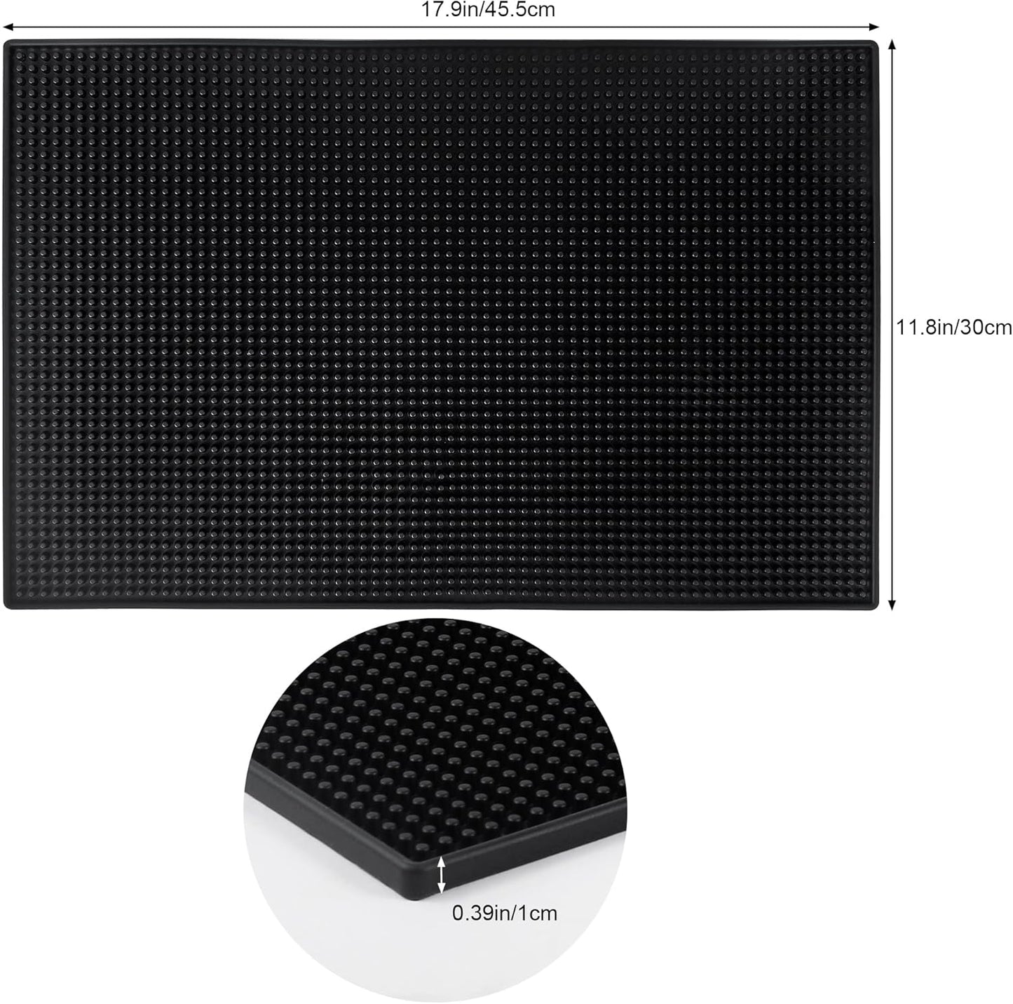 2 Pcs Bar mat 18" x 12" - 45.7 x 30.5cm Rubber Bar Service Spill Mat,bar mats for countertop，bar mats for Bartending，bar mat for Home bar，Drink mat