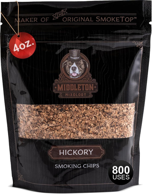 SmokeTop® 4oz Bag - Cocktail Smoker Chips for Old Fashioned Cocktails, Whiskey, & Bourbon - by Middleton Mixology Made in The USA (800 uses) (Hickory)