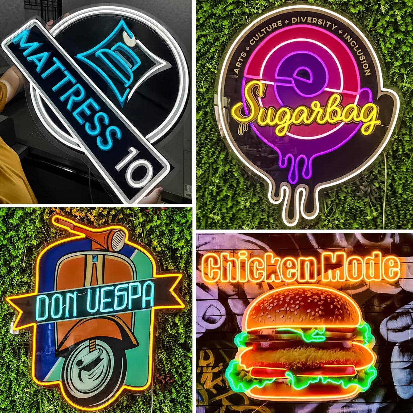 CIONAOR Custom Neon Sign, Personalized UV Printed LED Neon Sign LoGo Customizable for Business, Salon Beauty Nail Studios Light Up Name Sign, Images Neon Lighting Customized
