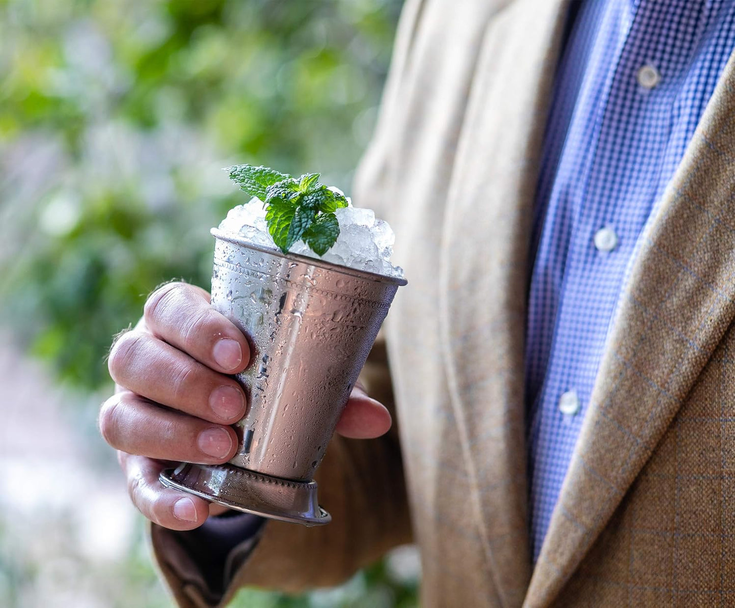 Mint Julep Cups: Stainless Steel Glasses, Set of 4, Metal 12 oz Cocktail Glasses, Party Supplies (4)