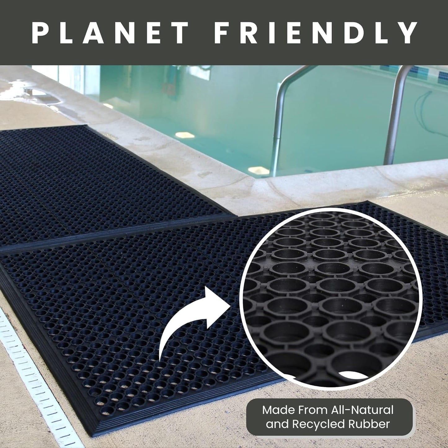 Envelor Anti Fatigue Mat Rubber Floor Mats Door Mat Non Slip Drainage Mat for Entryway, Kitchen, Restaurant, Garage, Heavy Duty Use Doormat, Commercial Floor Mat Industrial 36 x 60 Inches