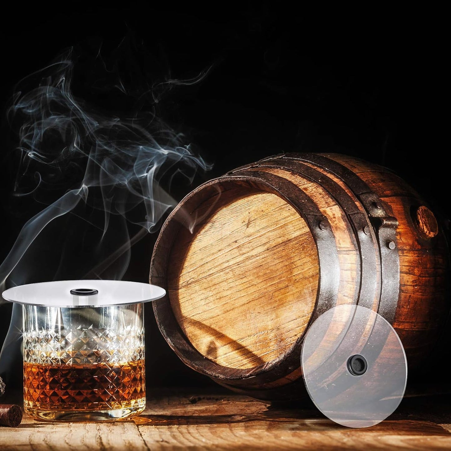 6 Pieces Smoking Gun Cup Covers Infuser Lids Cocktail Drinks Covers Smoking Gun Accessories for Wine Cups Goblet Glasses Tumblers Mugs Bowls Diameter Below 4. 7"