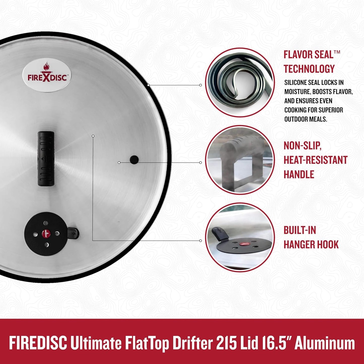 FIREDISC Ultimate FlatTop Lid with Flavor Seal for 16.5-in. Pots and Pans TCGLID-215, Universal Pan Lid and Pot Cover for Cooking, Frying Pan Cover and Universal Pot Lid Exclusive to FIREDISC Cookers