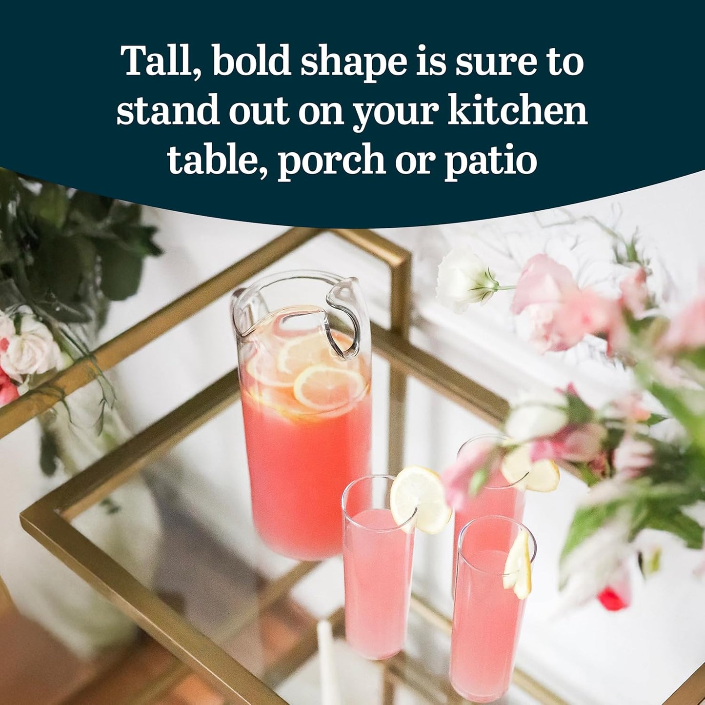 Libbey Modern Bar Highball Glasses Set of 6 and Pitcher, Tall, Bold Cocktail Glass, Pitcher Set, Glassware Sets for Boozy Brunch, Breakfast and More
