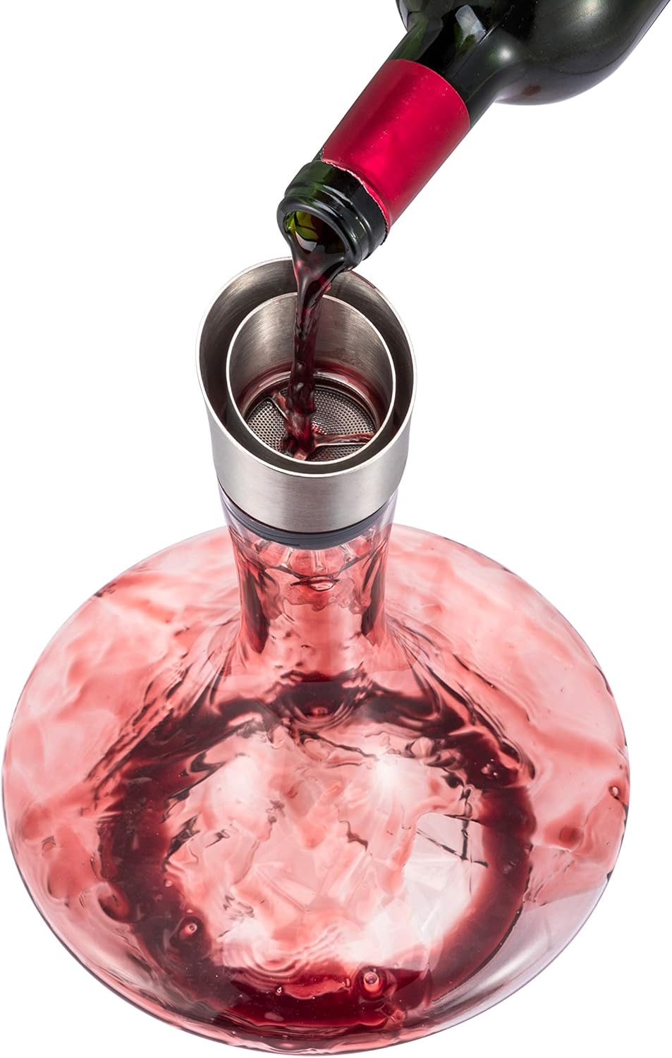 YouYah Iceberg Wine Decanter Set with Aerator Filter,Drying Stand and Cleaning Beads,Red Wine Carafe,Wine Aerator,Wine Gift,100% Hand Blown Lead-free Crystal Glass (1400ML)
