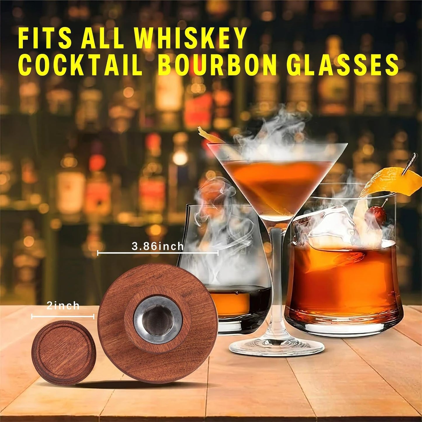 Whiskey Smoker Kit with Torch, Birthday Gifts for Him, Men, Dad, Husband, Cocktail Smoker Infuser Kit Old Fashioned Drink Smoker Kit Fathers Day Bourbon Gifts