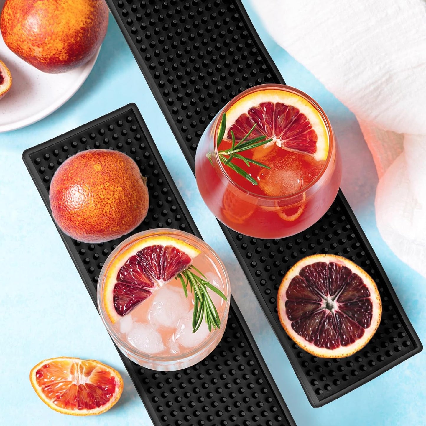 Bar Mat Non-Slip Rubber Bar Mats for Countertop Bartending Bar Service Spill Matt Bar Restaurant Table Drink Mat for Barber Station Hair Salon (24 x 3 in)