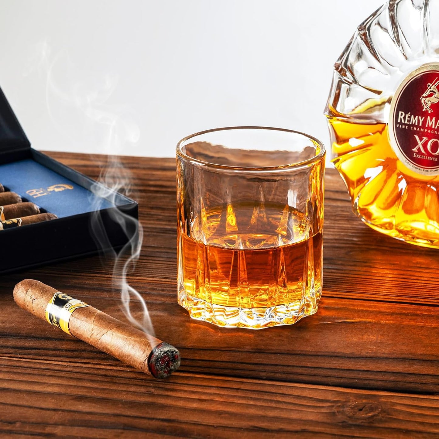 FrutPunch Whiskey Glasses Set of 2, 10 OZ Old Fashioned Glass for Scotch, Bourbon, Rum, Liquors and Cocktail Drinks Unique Bourbon Glass Gift for Men and Dad, Christmas
