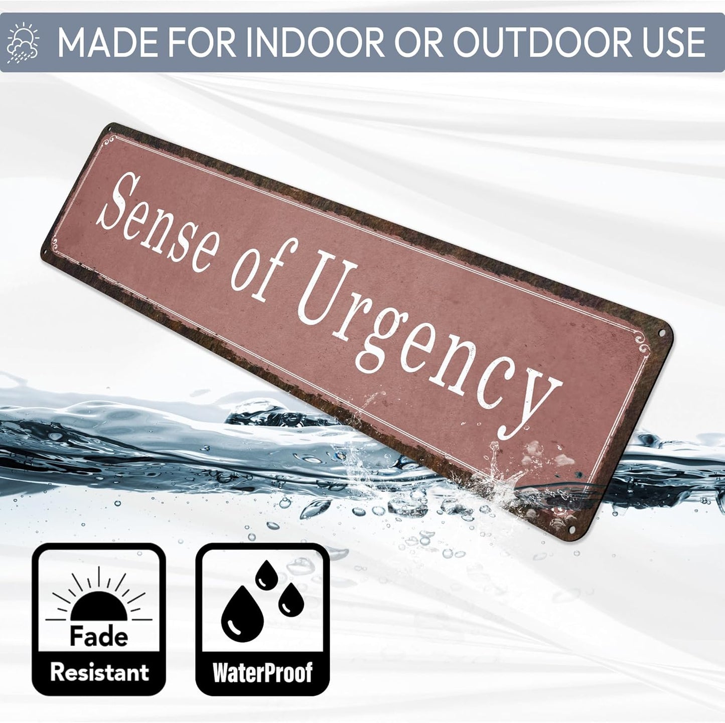 Custom Rustic Metal Sign Personalized with Your Text – Vintage Style Aluminum Composite ACM – Made in USA – Indoor Outdoor Wall Decor – Multiple Sizes with Pre-Drilled Holes