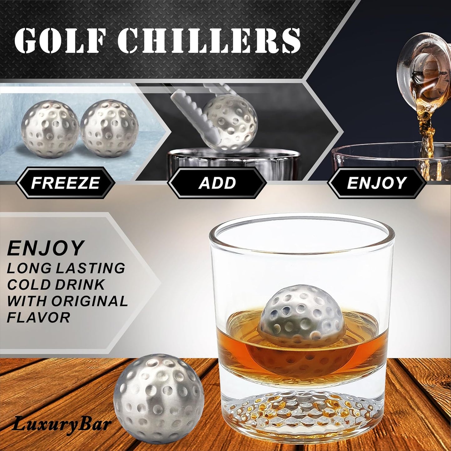 Golf Whiskey Decanter Set 25.4oz Whiskey Decanter Sets for Men with 2 Chiller, 2 Glasses&Tray, Golf Accessories for Mens Bourbon Golf Gifts for Men Dad Him Husband Boyfriend Liquor Dispenser