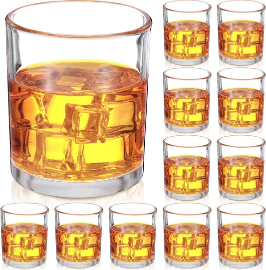 Mimorou 12 Pack Whiskey Glasses 10 oz Old Fashioned Glasses in Bar and Party Bourbon Glass, Rocks Glass, Cocktail Liquor Whiskey Lover Gift Christmas Gifts for Men, Dad, Father(Classic)