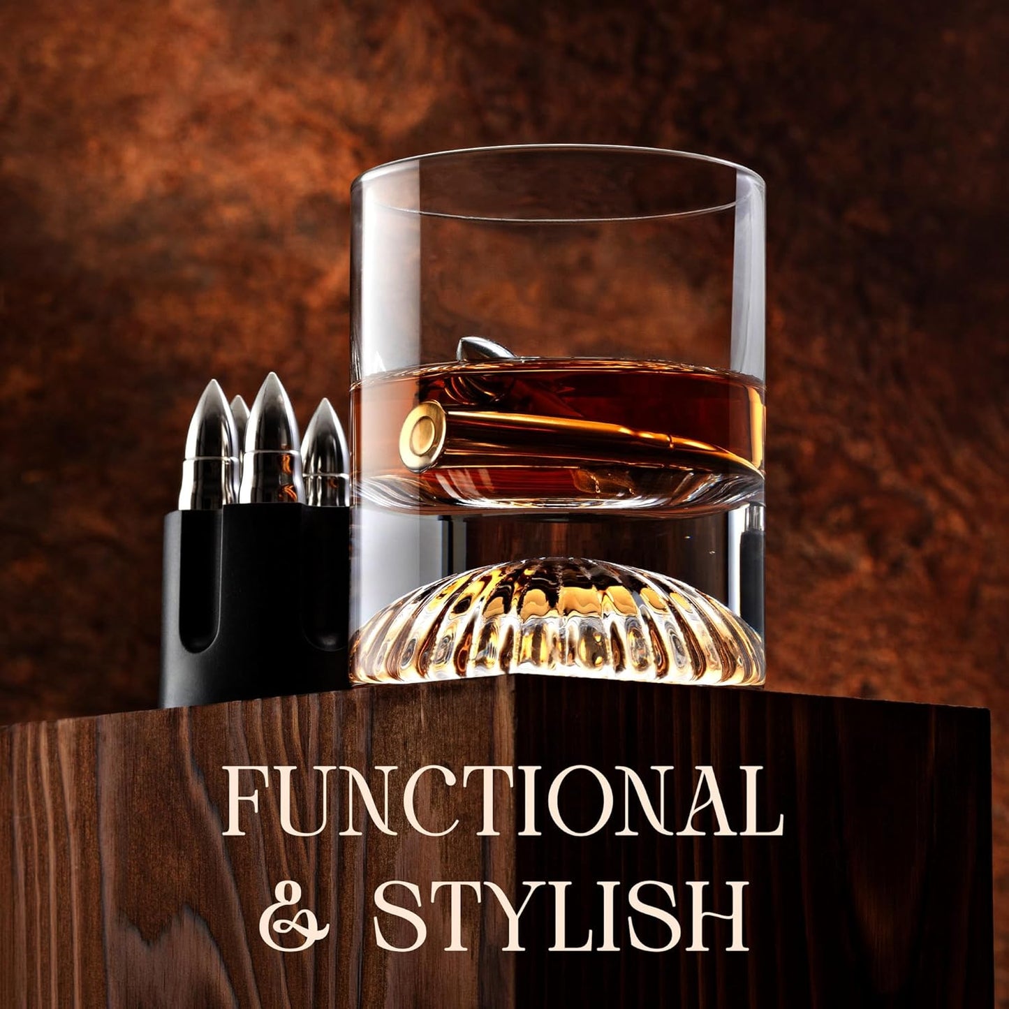 Mixology & Craft Premium Metal Ice Cubes | Stainless Steel Reusable Chilling Stones | Non-Melting Alternative for Whiskey, Scotch & Fine Spirits | Ideal Whiskey Stones Gift Set