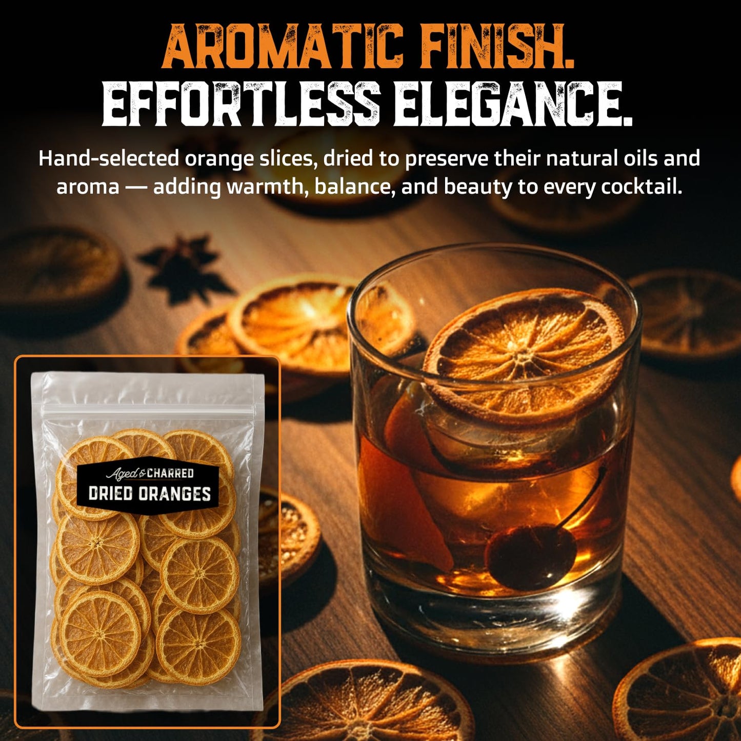 Old Fashioned Bundle Kit Mix - Amarena Cherries, Dried Orange Slices and Old Fashioned Syrup - Gifts for Men Dads