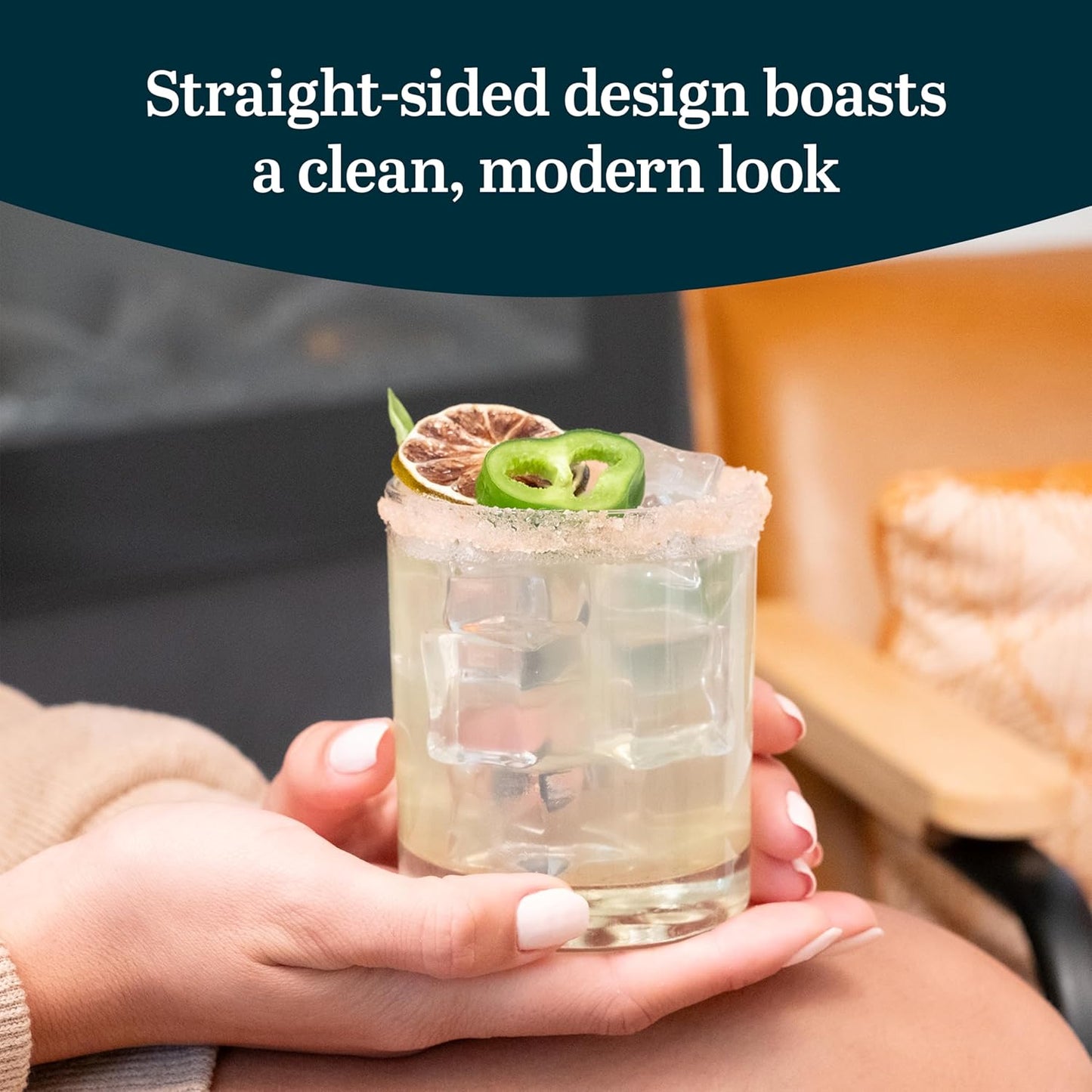 Libbey Aspen Double Old Fashioned Glasses Set of 4, 10.5 Oz, Clear, Retro Rocks Glasses, Bar Glassware for Bourbon, Cocktails, and More
