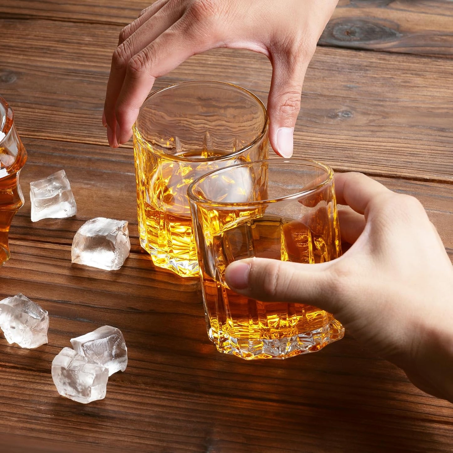 Whiskey Glasses, Bourbon Glass 11 oz, Whiskey Glasses Set of 2, Old Fashioned Glasses, Whisky Glass Sets, Rocks Glasses for Bourbon, Scotch, Cognac, Cocktails Dishwasher Safe Christmas
