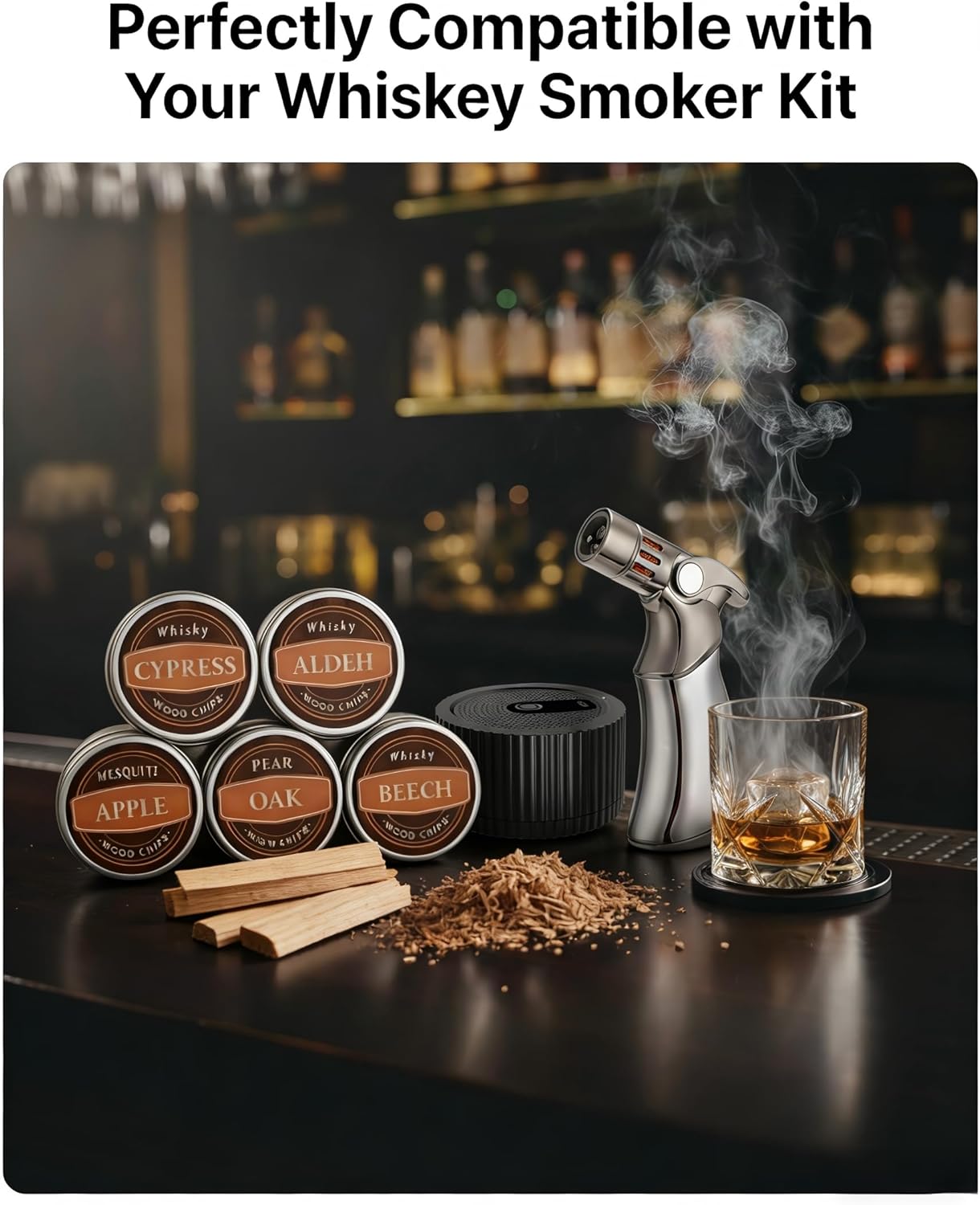 Cocktail Smoker Wood Chips for Whiskey Smoker Kit,Natural Drink Smoker Chips for Cocktails & Bourbon,10 Flavor Smoking Wood Chips Variety Pack,Apple Peach Pear Hickory Oak Cherry Mesquite Alder Beech