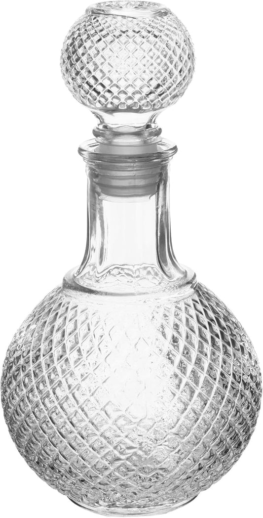 European Glass Bottle with Airtight Stopper, Liquor Decanter, 16 Ounce