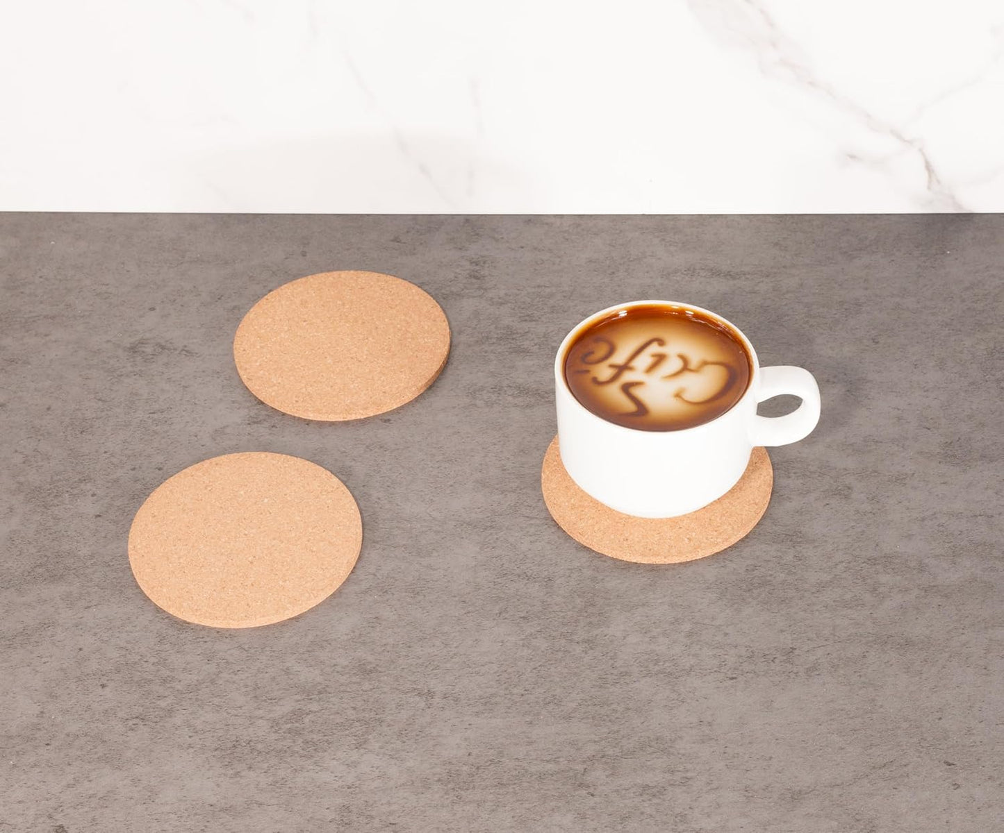 Faithful Panda 50 Pack Cork Coasters for Drinks - 3.5" Round Blank Natural Cork Pads, 3.5mm Thick Absorbent Heat-Resistant Drink Coasters for DIY Laser Engraving, Wedding Favors, Home Bar & Party