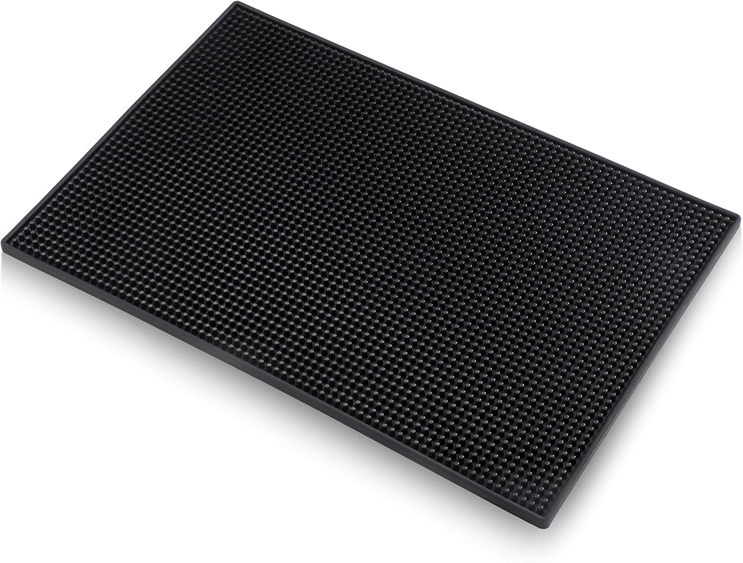New Star Foodservice 48421 Rubber Bar Service Mat for Counter Top, 12-Inch by 18-Inch, Black