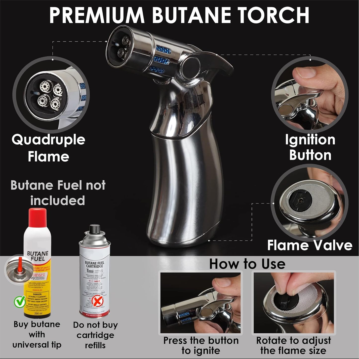SMOKEOLOGIST Whiskey, Cocktail, and Old Fashioned Smoker Kit with Torch – includes 8 Unique Natural Wood Flavors, Luxury Wooden Box Gift Packaging, Premium Butane Torch (butane fuel not included)