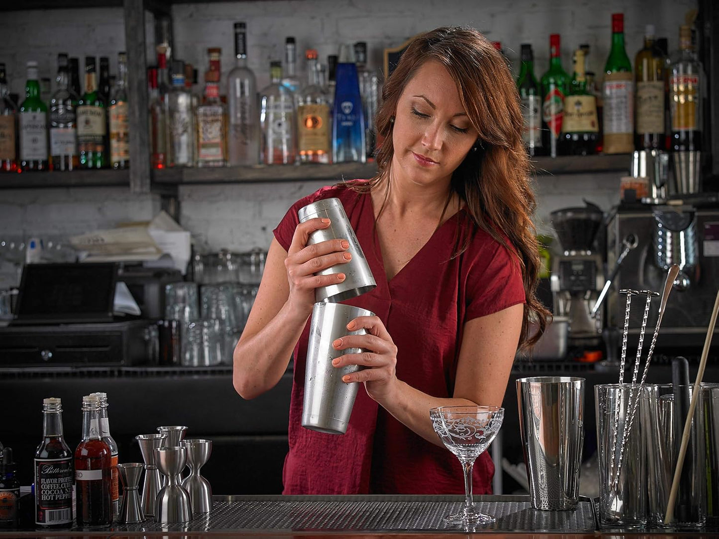 Barfly Shaker Cocktail Tin, Set (18 oz and 28 oz), Stainless Steel,M37009