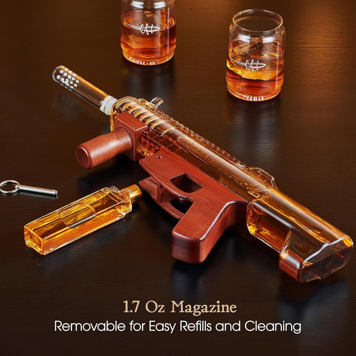Gifts for Men Dad, Kollea Gun Whiskey Decanter Set-Limited Edition, Liquor Decanter with Bullet Shot Glass, Cool Anniversary Birthday Gifts for Him Husband, Military Present for Home Bar Drinking
