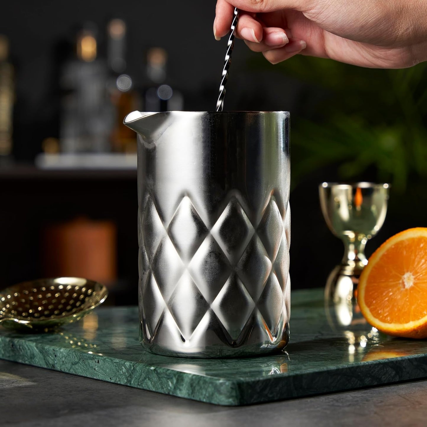 Viski Double Walled Stainless Steel Cocktail Mixing Glass, for Stirring Martinis, Negronis, and More, Ideal for Home Bars, Cocktail Parties, Hosting Occasions, or Gifting, 18.6 oz (550 ml), Set of 1