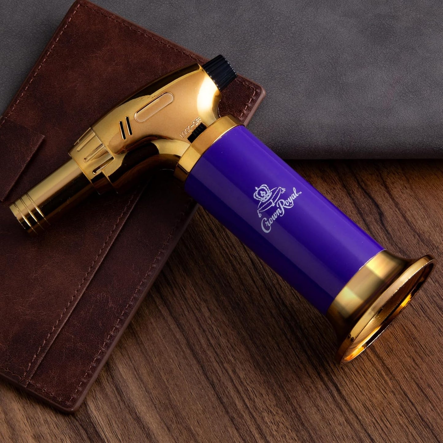 Crown Royal Cocktail Smoking Kit – Premium 10-Piece Whiskey Smoker Set with Butane Torch, Wood Chips (Oak, Apple, Cherry, Pecan), Mesh Burn Cups & Wooden Lid – Gift Set for Whiskey & Bourbon Lovers