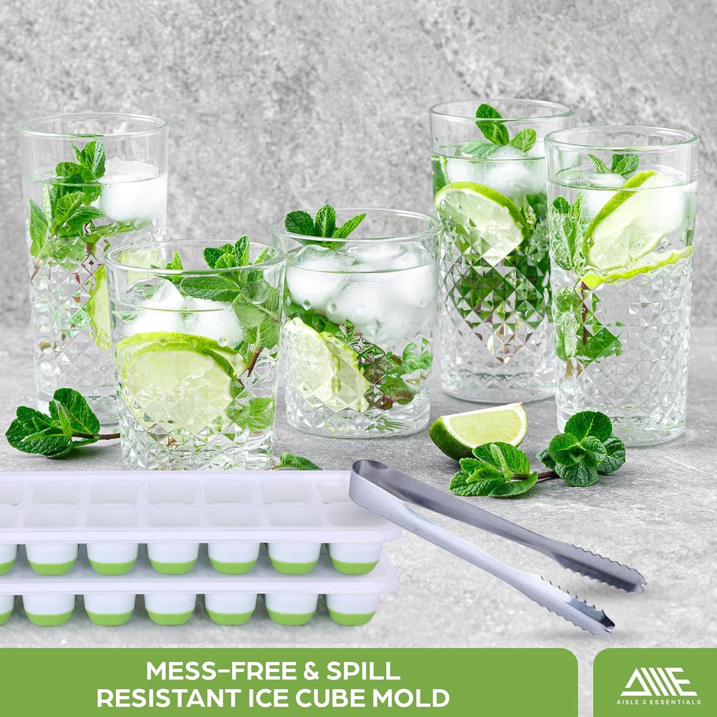 Ice Cube Tray Set – 4 Silicone Trays with Lids, Ice Bucket, Scooper & Tongs – Reusable BPA-Free Ice Maker for Freezer, Cocktails, Whiskey, Coffee, Baby Food & Kitchen Storage