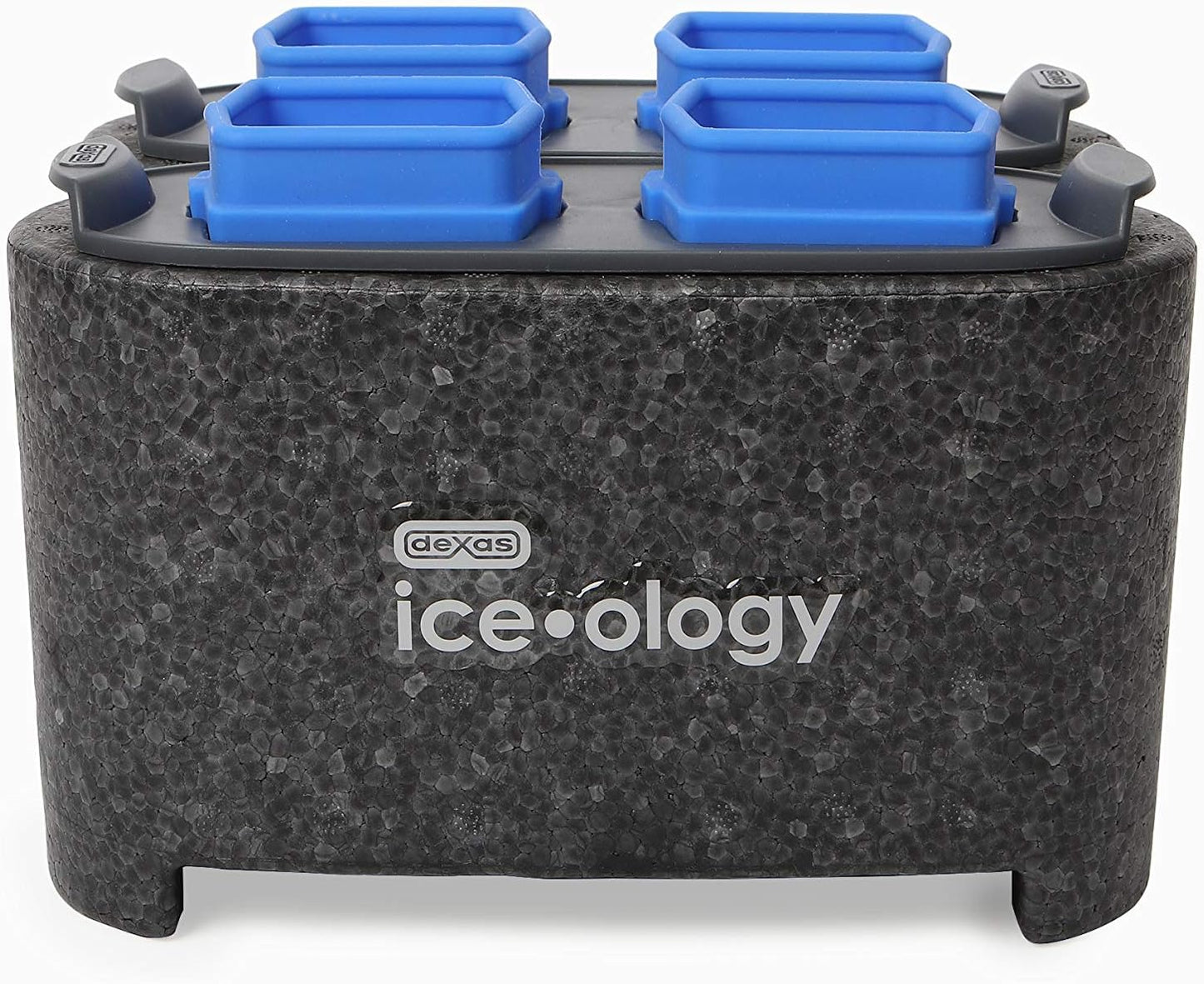Dexas ice•ology Silicone Clear Ice Maker Tray for Crystal Clear Craft Cocktail Ice, 4 Count Square Cube Tray