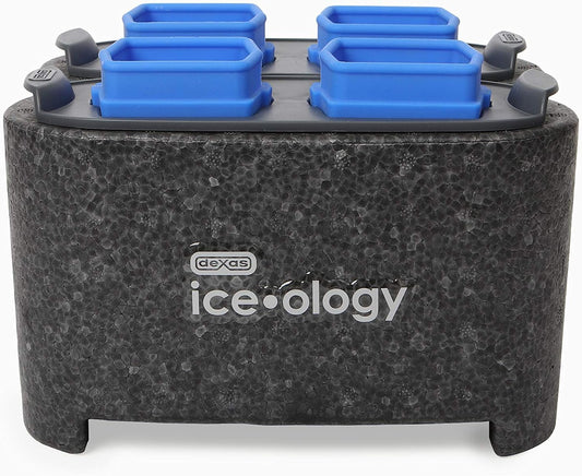 Dexas ice•ology Silicone Clear Ice Maker Tray for Crystal Clear Craft Cocktail Ice, 4 Count Square Cube Tray
