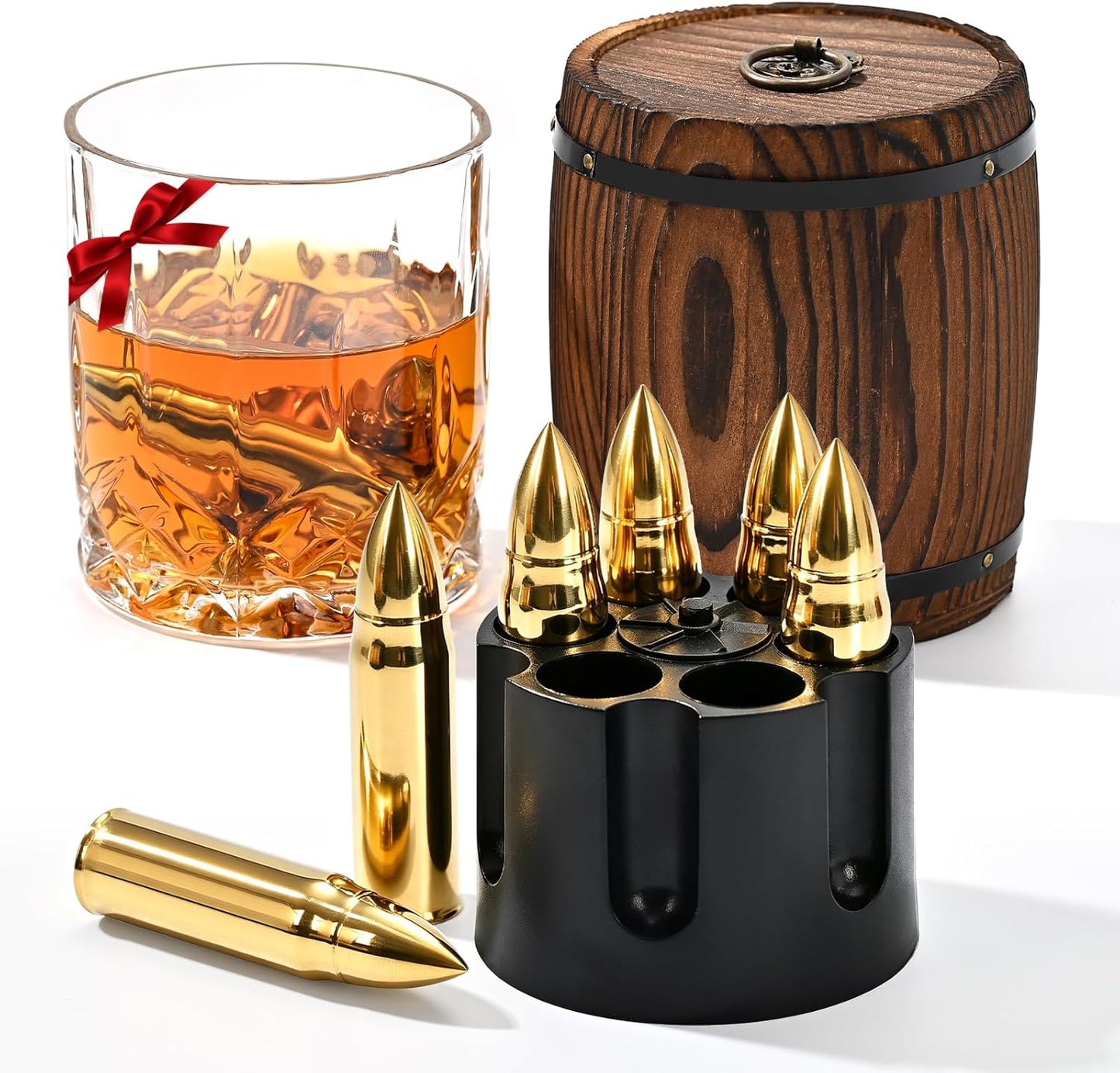 EooCoo Fathers Day Dad Gifts, Whiskey Stones Gift Set with 6 Pcs Stones and Box, Reusable Ice Cubes for Drinks, Cool Gadgets Bourbon Mens Birthday Gifts for Dad, Husband, Whiskey Lover