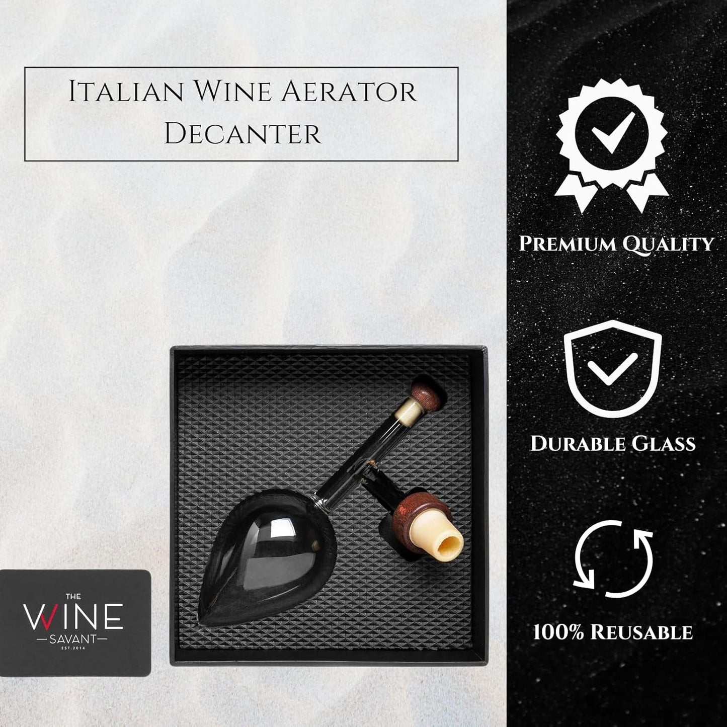 Italian Wine Aerator Decanter, Pourer, Red & White In Bottle Aerators, Makes Your Wines Taste Better, Italian Wine Design Decanter, Whiskey & Spirits Gifts, 2x5 Inches Areadivino Clear Oenophile Gift