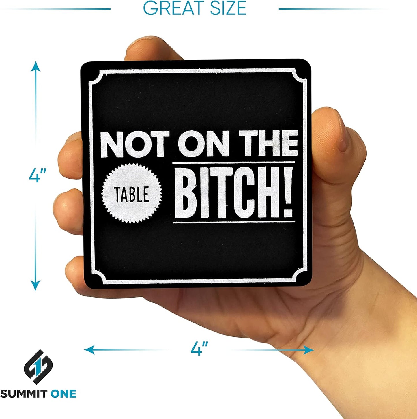 Summit One Funny Coasters for Drinks, Set of 10 (4 x 4 Inch, 5mm Thick) - Bar Accessories for The Home Bar Set, Absorbent Felt Drink Coasters - Man Cave Accessories
