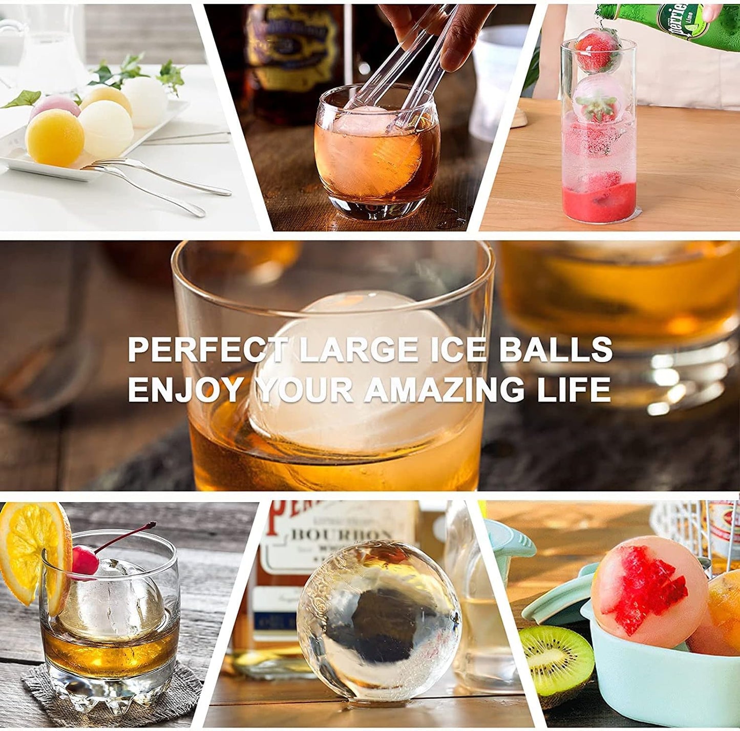 2.5 inch Large Globe Ice Cube Mold,2pcs Sphere Ice Cube Mold,Ice Ball Mold - Great for Whiskey and Scotch
