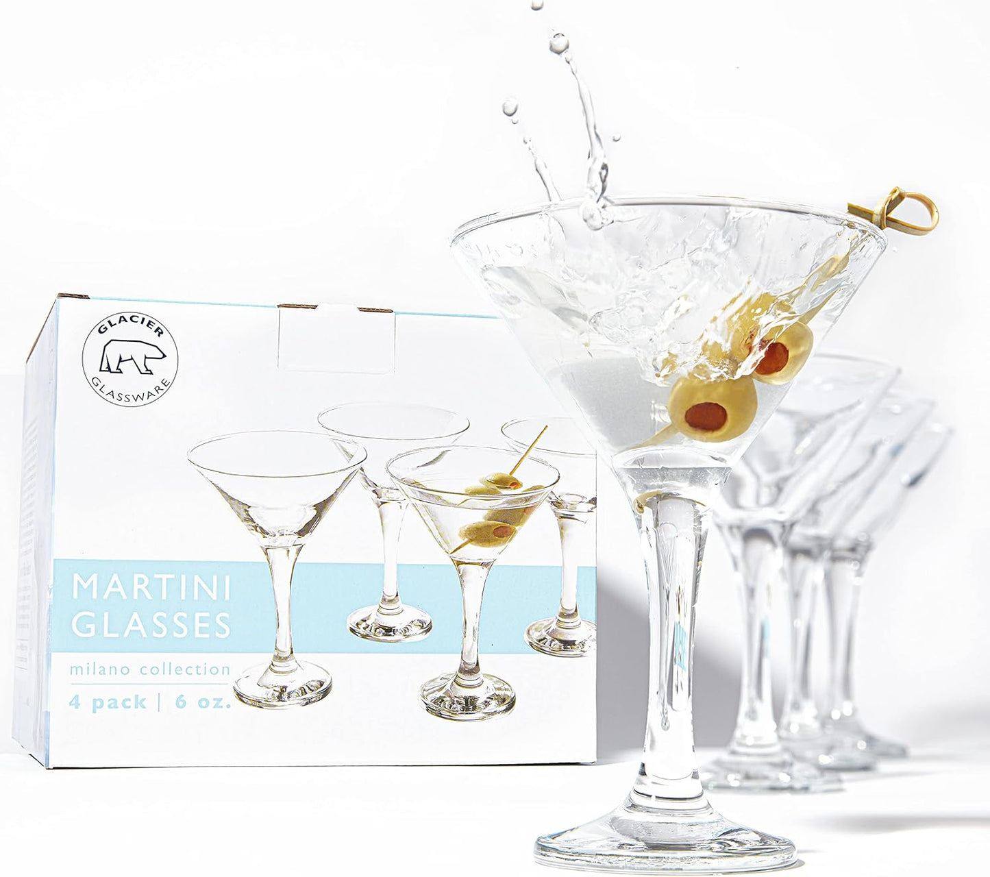 Glacier Glass - Milano Collection (Martini Glass (6 oz) - Set of 4)