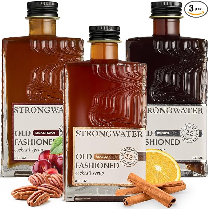 Strongwater Smoked Old Fashioned Mix - 1pk, 32 Cocktails - Just Add Bourbon - B0BG4RNK64