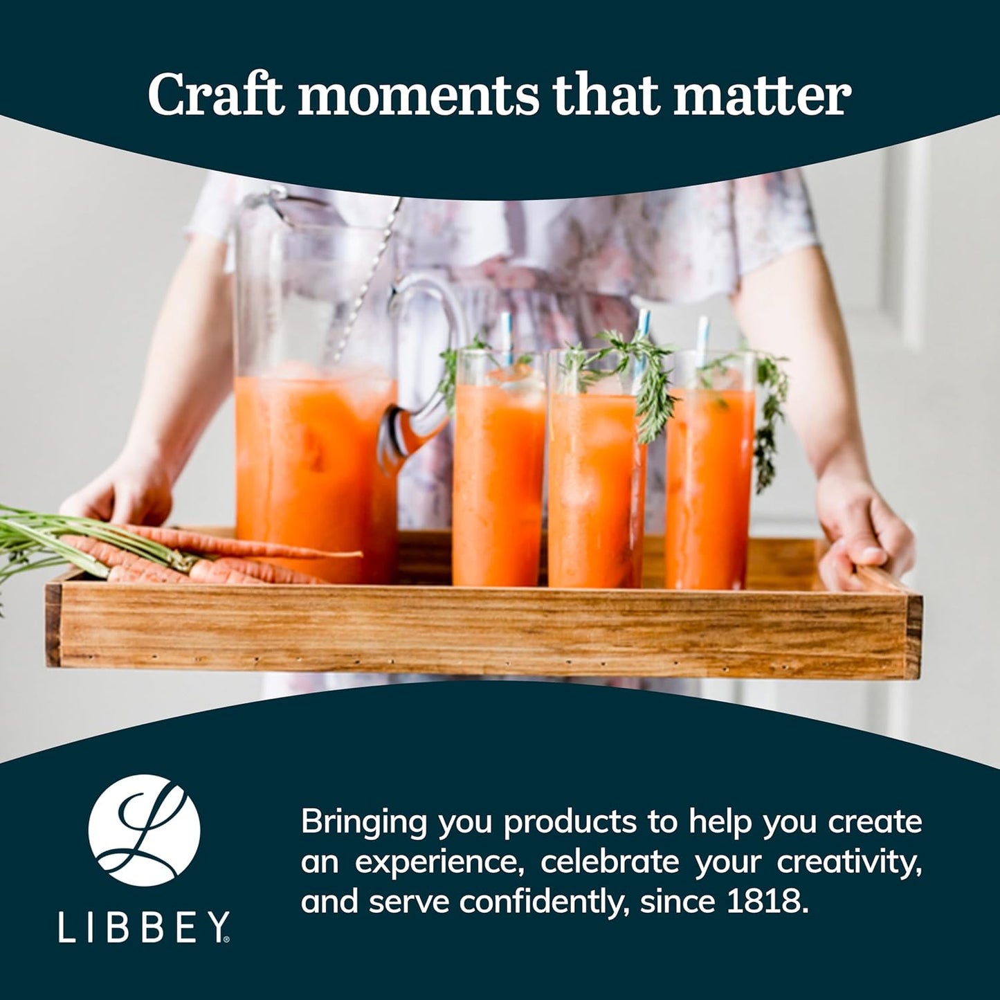 Libbey Modern Bar Highball Glasses Set of 6 and Pitcher, Tall, Bold Cocktail Glass, Pitcher Set, Glassware Sets for Boozy Brunch, Breakfast and More