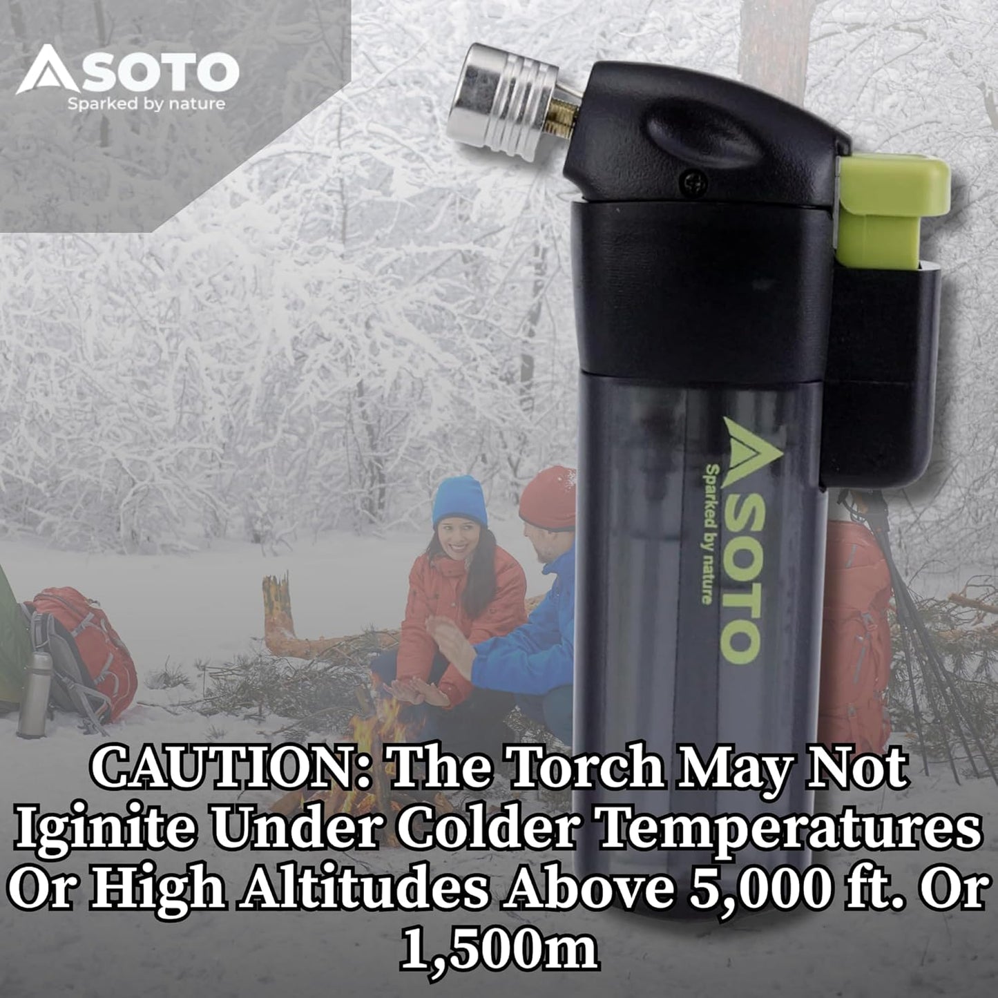 SOTO Butane Torch Lighter, Compact Windproof Pocket Lighter, Refillable, Adjustable Flame, Durable and Portable for Camping, Hiking, BBQs, and DIY Projects. Shipped Empty.