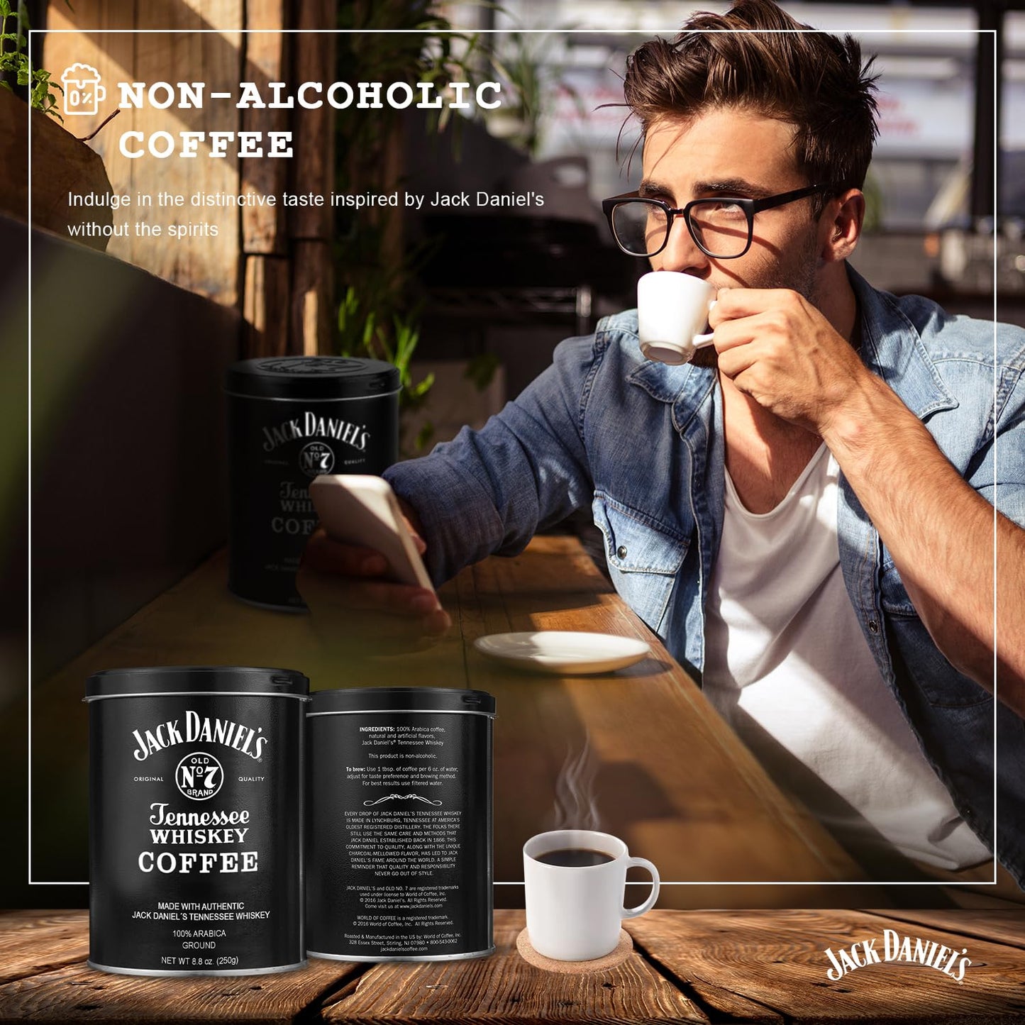 Parkway Gifting Co. Jack Daniel’s Tennessee Whiskey Coffee 8.8 oz – Made of 100% Arabica Ground Medium Roast Infused with Authentic Jack Daniel's, Perfect Father's Day & Holiday Gift Set