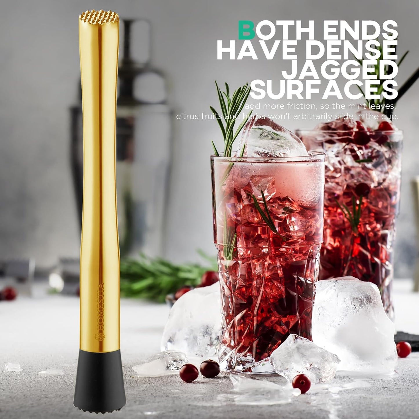 Homestia Double Heads Muddler for Cocktails (Gold)