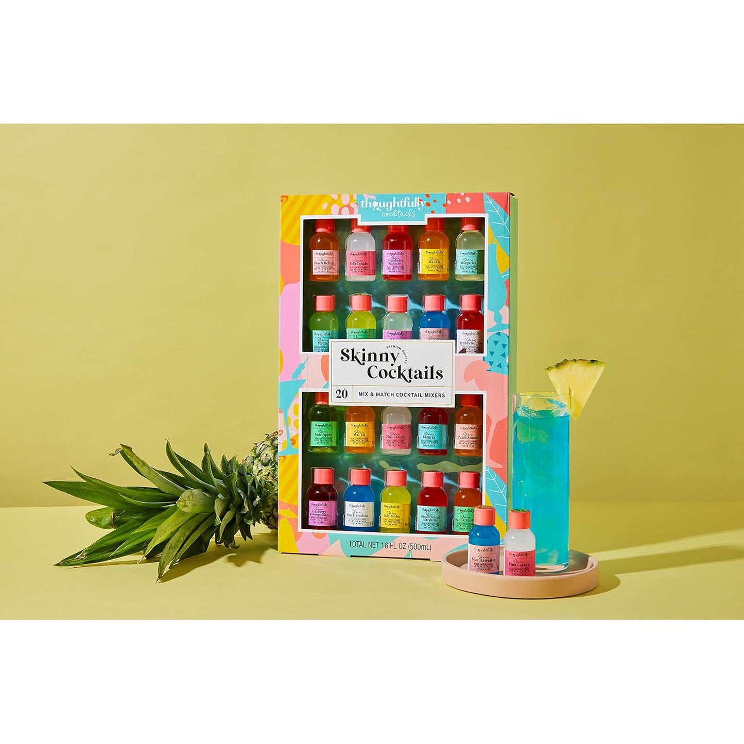 Thoughtfully Cocktails, Mix and Match Skinny Cocktail Mixers in Glass Bottles, Vegan and Vegetarian, Combine Two Bottles for a Delicious Sugar-Free Cocktail Mixer, Pack of 20 (Contains NO Alcohol)