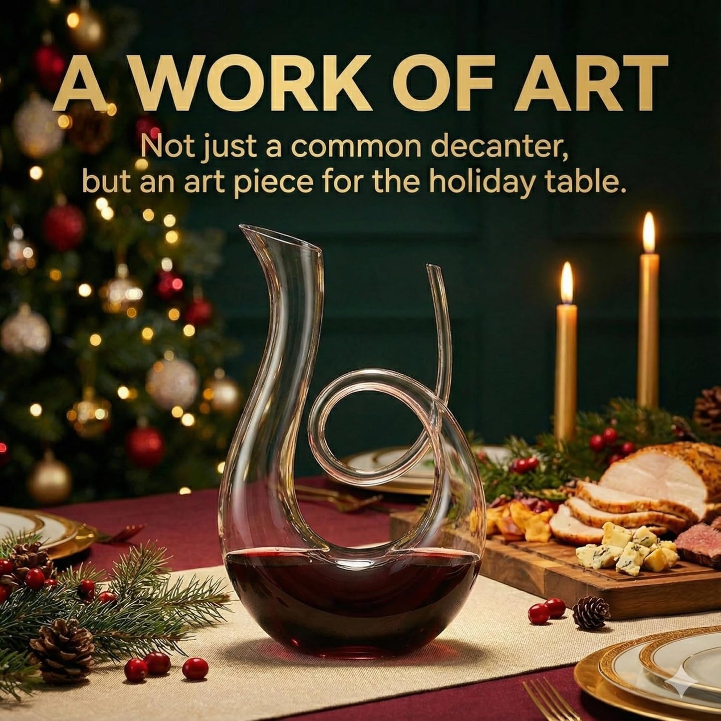 Wine Decanter Upgraded Swan wine Decanters 1.7L Hand-Blown Crystal Carafe-Enhances Red Wine Flavor, Lead-Free & Elegant Design,Gift for Wine Connoisseurs.