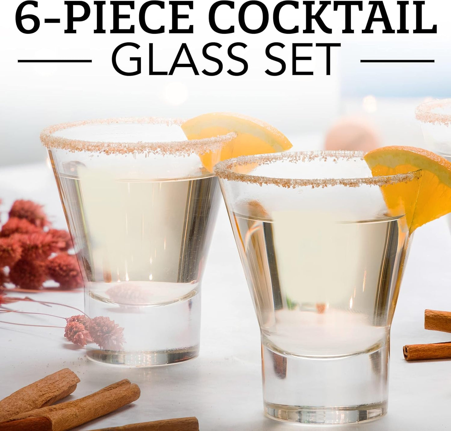 Bormioli Rocco Ypsilon Pre Dinner Glasses - Set of 6, 8.5 Oz Modern Aperitif Drinkware for Cocktails, Wine & Beverages – Elegant Italian Barware - Clear Glass Cups, Dishwasher Safe