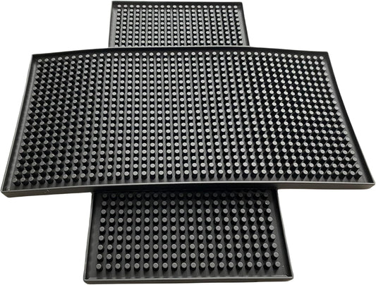 XieNie Bar Mat, 6" x 12" Black Small Coffee Mat for Home Bar Kitchen Countertop, Non-Slip Rubber Service Spill Mat for Cocktail Bartender Accessories, PVC Counter Top Cup Glasses Drying Mats, 2Pac