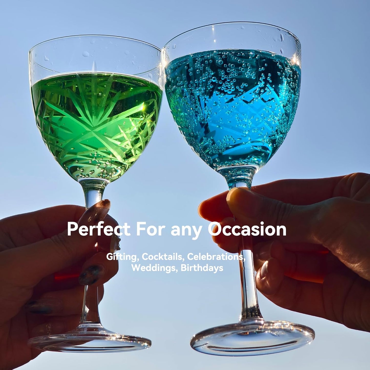 Nick and Nora Cocktail Glass,Vintage Handcrafted Designs Set of 2 - (5oz Lead-Free Crystal Martini & Coupe Glass Set),Unique for Manhattan, Martini, Housewarming, Christimas & Holiday Gifts
