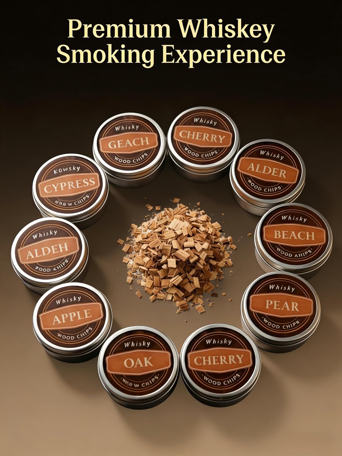 Cocktail Smoker Wood Chips for Whiskey Smoker Kit,Natural Drink Smoker Chips for Cocktails & Bourbon,10 Flavor Smoking Wood Chips Variety Pack,Apple Peach Pear Hickory Oak Cherry Mesquite Alder Beech