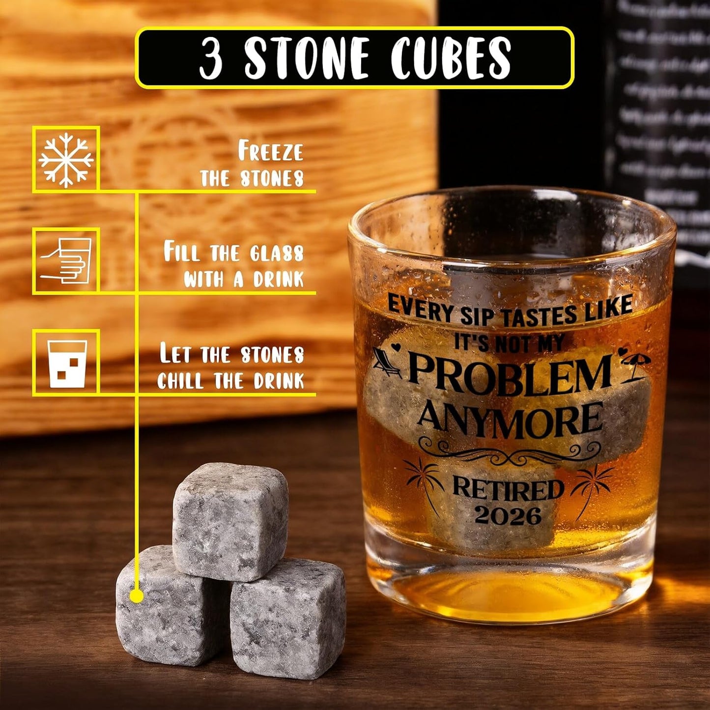 Retirement Gifts for Men Whiskey Glass Set, Retirement Gift for Dad Brother Grandpa Friends Husband Him, Retired Gifts for Men Coworker Colleague Boss, Goodbye Farewell Gift for Coworker Leaving